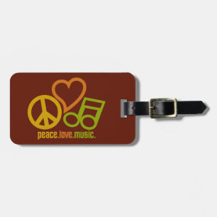 peace Love Music étiquette bagage personnalisée