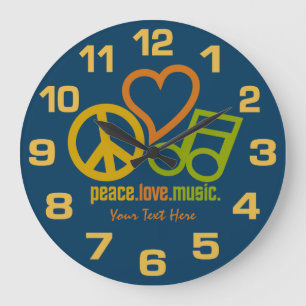 Peace Love Music Horloges personnalisées