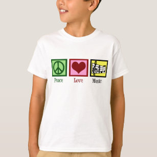 Peace Love Music Kids T-Shirt