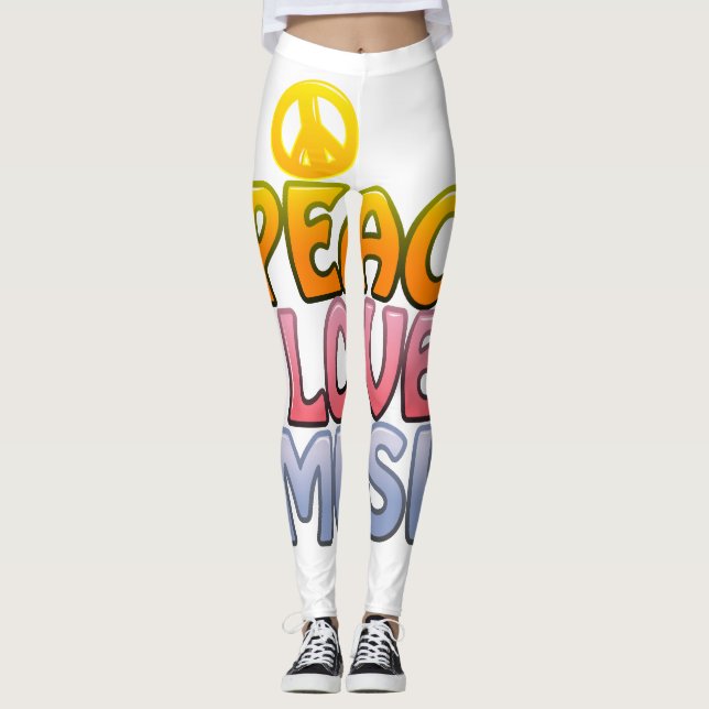 Peace love music. leggings (Front)