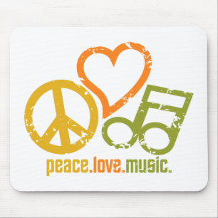 Peace Love Music mousepad