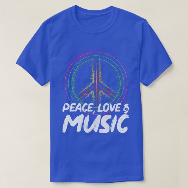 Peace Love Music Peace Sign T-Shirt (Design Front)