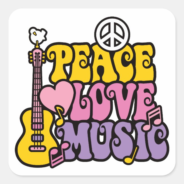 Peace Love Music Sticker (Front)