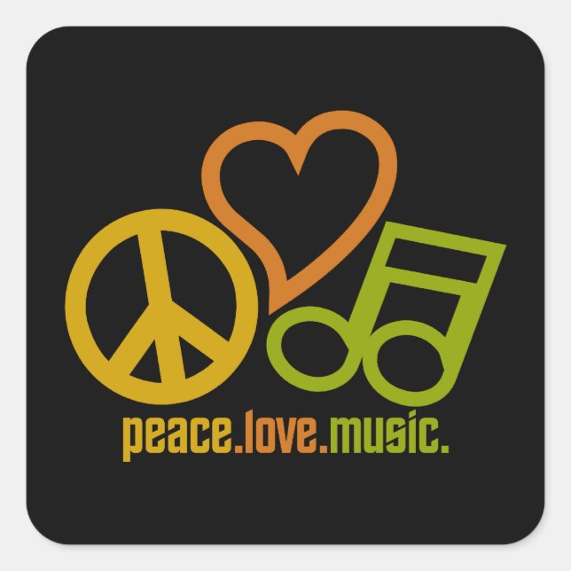 Peace Love Music stickers (Front)