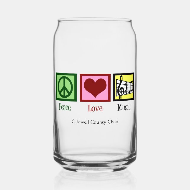 Peace Love Musique Custom Cute Musicien (Recto)