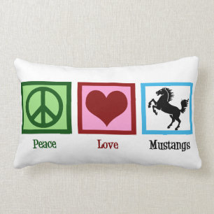 Peace Love Mustangs Lumbar Pillow