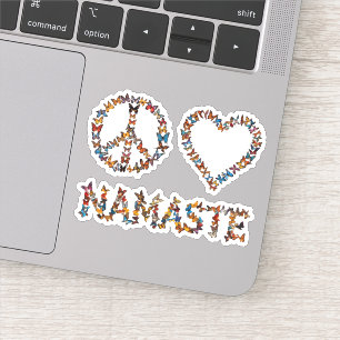 Peace Love Namaste Butterflies - Colorful Graphic