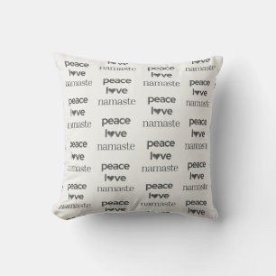Peace Love Namaste -Reversible Modern Motivational Throw Pillow