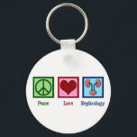 Peace Love Nephrology Cute Nephrologist Keychain<br><div class="desc">A beautiful nephrologist gift for a kidney specialist. Peace Love Nephrology design for your favourite doctor or nurse featuring a peace sign,  heart,  and kidneys.</div>