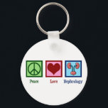 Peace Love Nephrology Cute Nephrologist Keychain<br><div class="desc">A beautiful nephrologist gift for a kidney specialist. Peace Love Nephrology design for your favourite doctor or nurse featuring a peace sign, heart, and kidneys.</div>