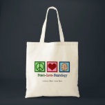 Peace Love Neurology Custom Neurologist Tote Bag<br><div class="desc">Peace Love Neurology tote bag for a neurologist who specializes in brain disorders and neuroscience. A cool custom neurosurgeon or neurology nurse gift.</div>