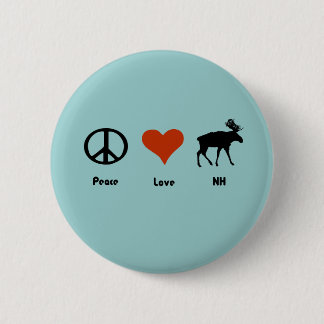 Peace Love New Hampshire 2 Inch Round Button