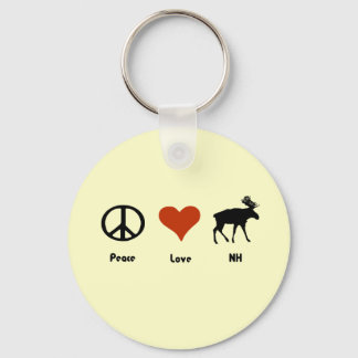 Peace Love New Hampshire Keychain