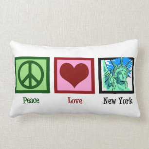 Peace Love New York Lumbar Pillow
