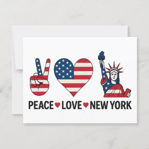 Peace Love New York Postcard