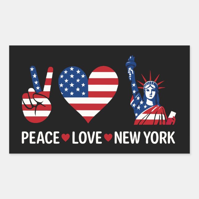 Peace Love New York Sticker (Front)