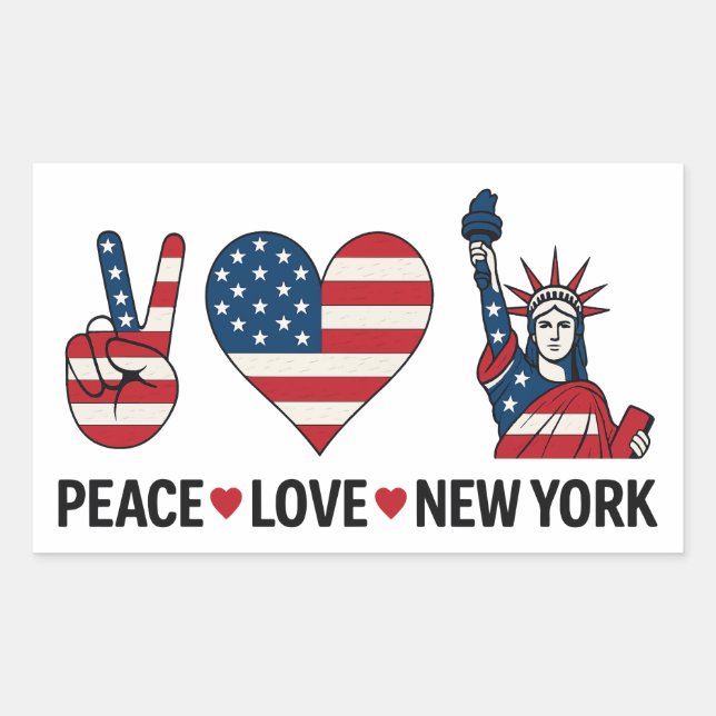 Peace Love New York Sticker (Front)