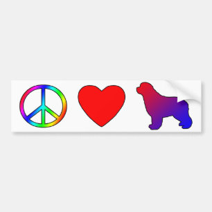 Peace Love Newfoundlands Bumper Sticker