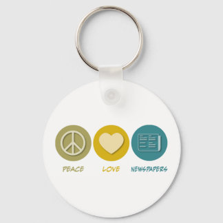 Peace Love Newspapers Keychain