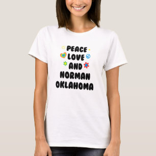 Peace Love Norman Oklahoma Patriotic Ok Patriotism T-Shirt