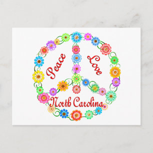 Peace Love North Carolina Postcard
