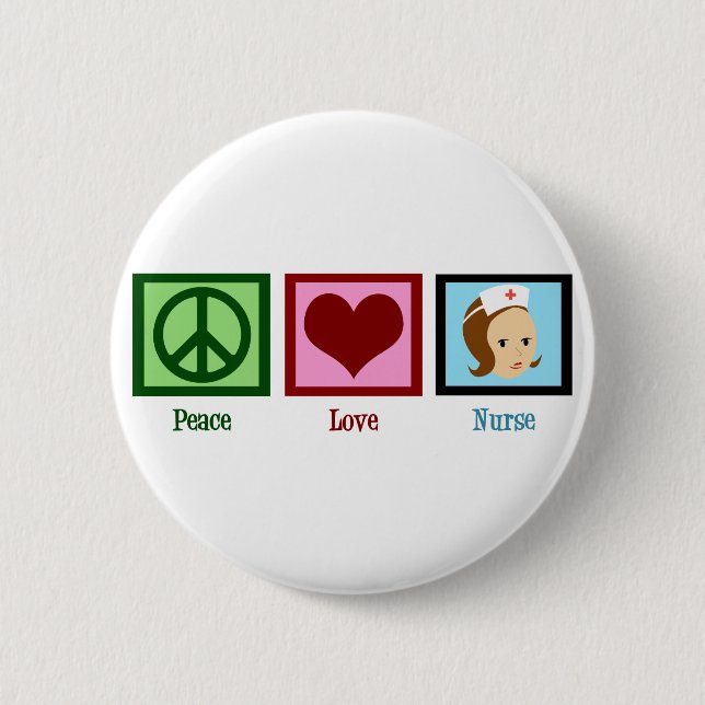 Peace Love Nurse 2 Inch Round Button (Front)