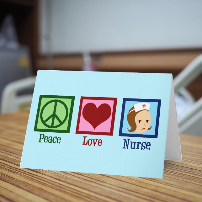 Peace Love Nurse Beautiful Happy Holidays Nursing Holiday Card (Creator Uploaded)
