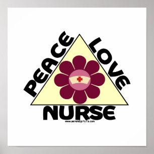 Peace Love Nurse Poster