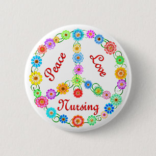 PEACE LOVE NURSING 2 INCH ROUND BUTTON