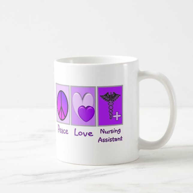 Peace Love Nursing Assistant Coffee Mug (Right)