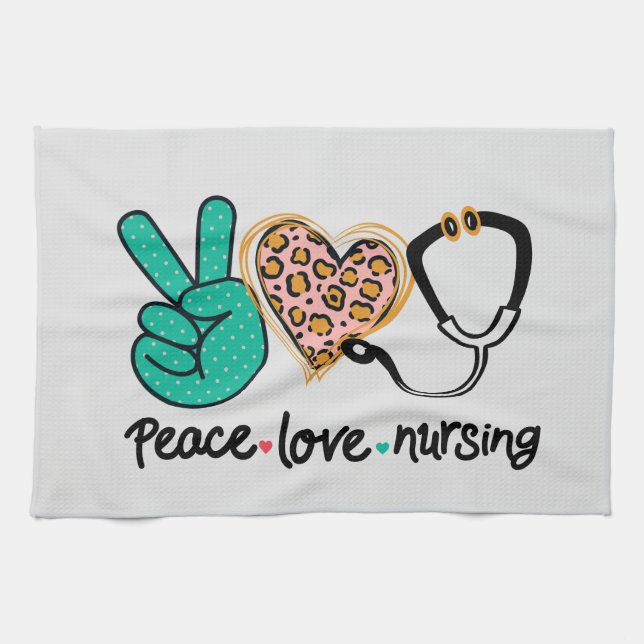 Peace Love Nursing Kitchen Towel (Horizontal)