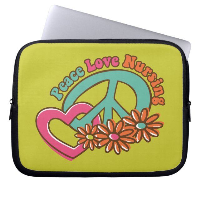 Peace Love Nursing Laptop Sleeve (Front)