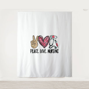 peace love nursing shirt tapestry