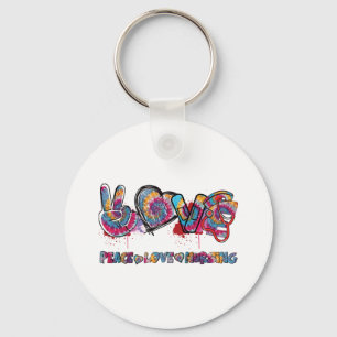 Peace Love Nursing Stethoscope Cute Nurse Tie Dye Keychain
