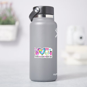 Peace Love Nursing Sticker in Rainbow Colours