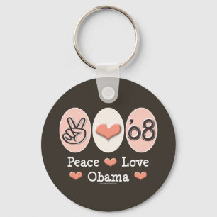 Peace Love Obama 08 Key Chain