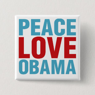 Peace Love Obama 2 Inch Square Button