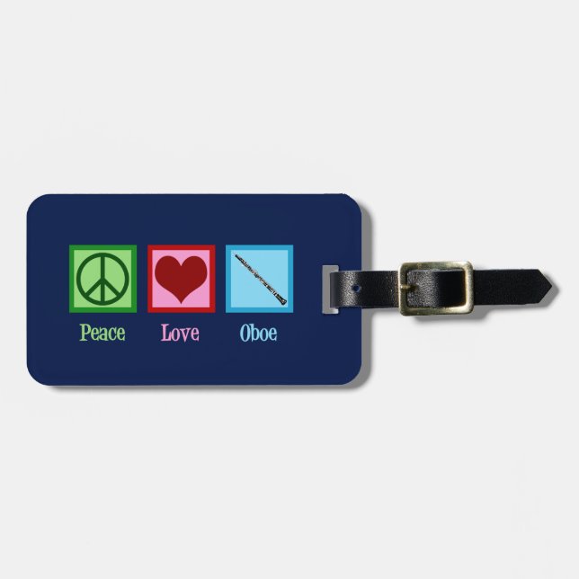 Peace Love Oboe Luggage Tag (Front Horizontal)