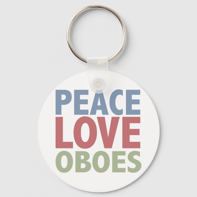 Peace Love Oboes Keychain (Front)
