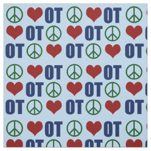 Peace Love Occupational Therapy OT Pattern Fabric