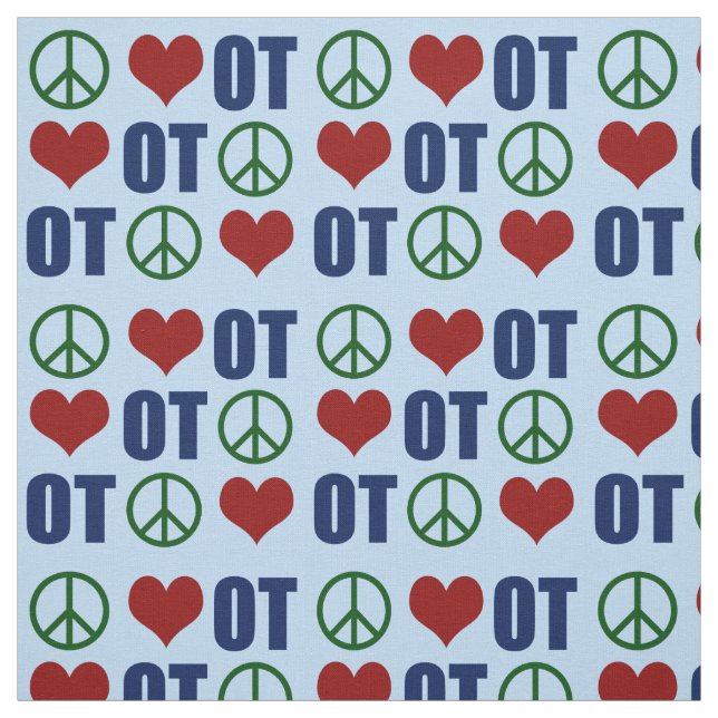 Peace Love Occupational Therapy OT Pattern Fabric (Swatch)