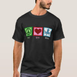 Peace Love Octopus T-Shirt<br><div class="desc">A peace sign,  heart,  and a blue octopus. I love octopi gifts.</div>