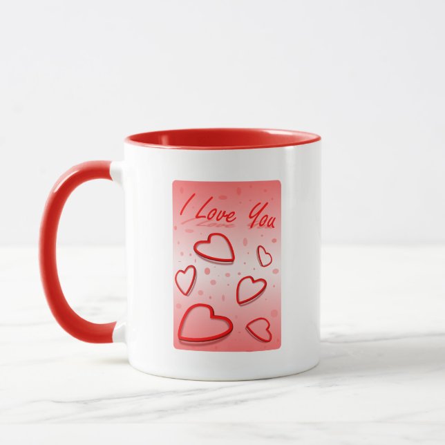 Peace Love Office Party Thanks Pattern Colourful Mug (Left)