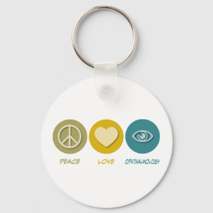 Peace Love Ophthalmology Keychain