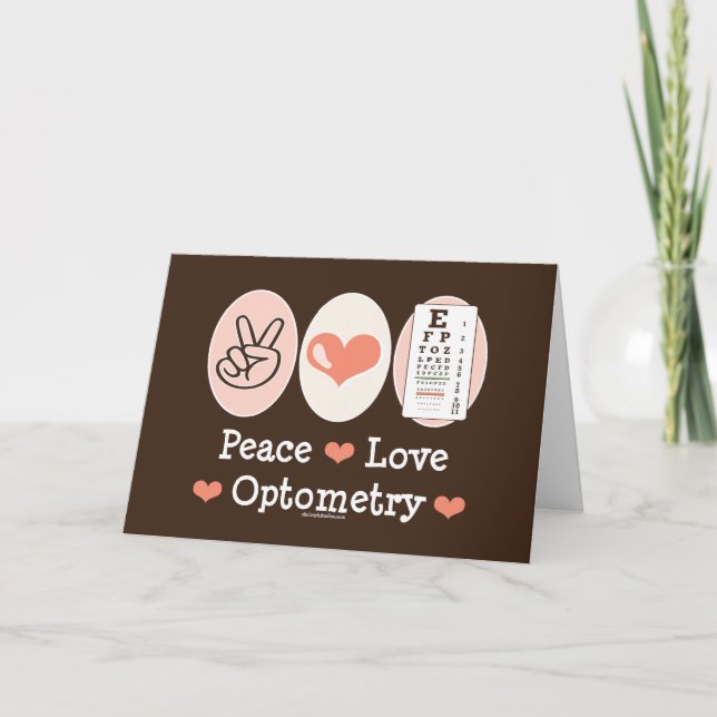 Peace Love Optometry Carte de voeux (Devant)