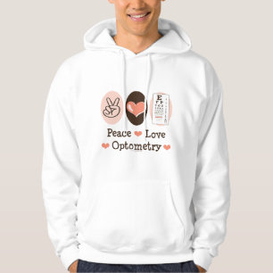 Peace Love Optometry Optometrist Hooded Sweatshirt