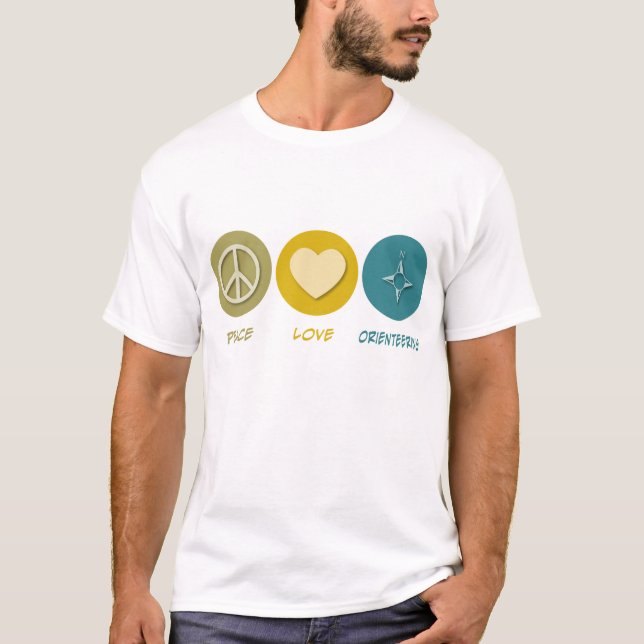 Peace Love Orienteering T-Shirt (Front)