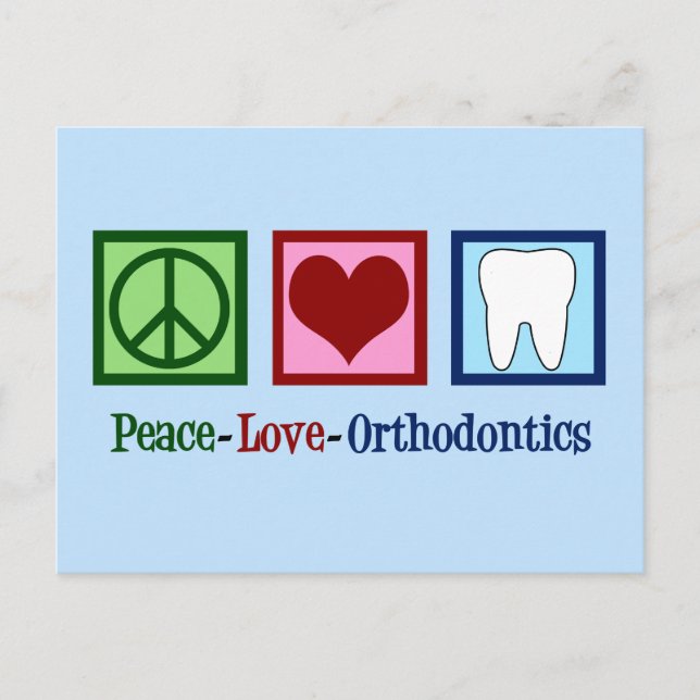 Peace Love Orthodontics Postcard (Front)