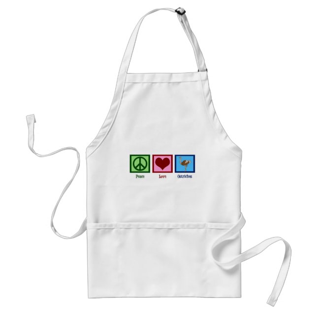 Peace Love Ostriches Standard Apron (Front)