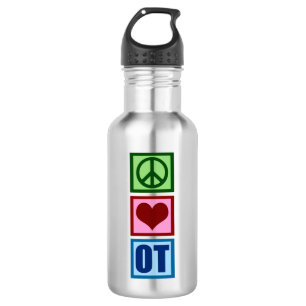 Peace Love OT Occupational Therapist 532 Ml Water Bottle